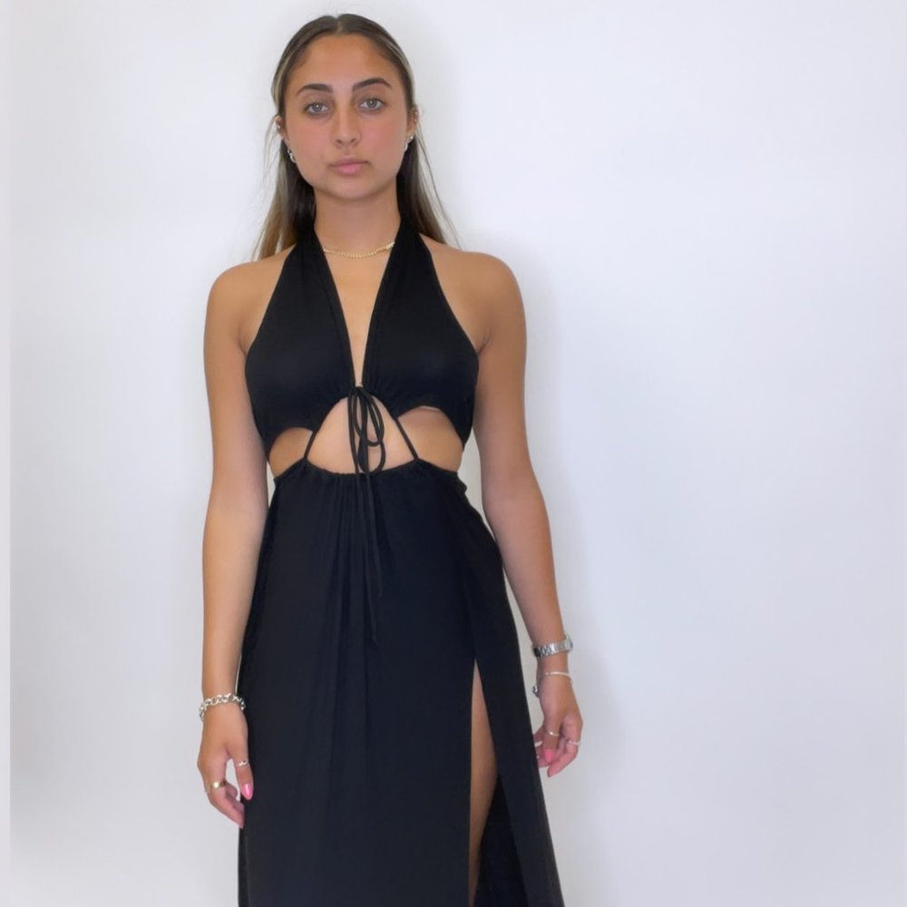 Women's Maxi Long Dress Club Party Dress Evening Miami Style Black